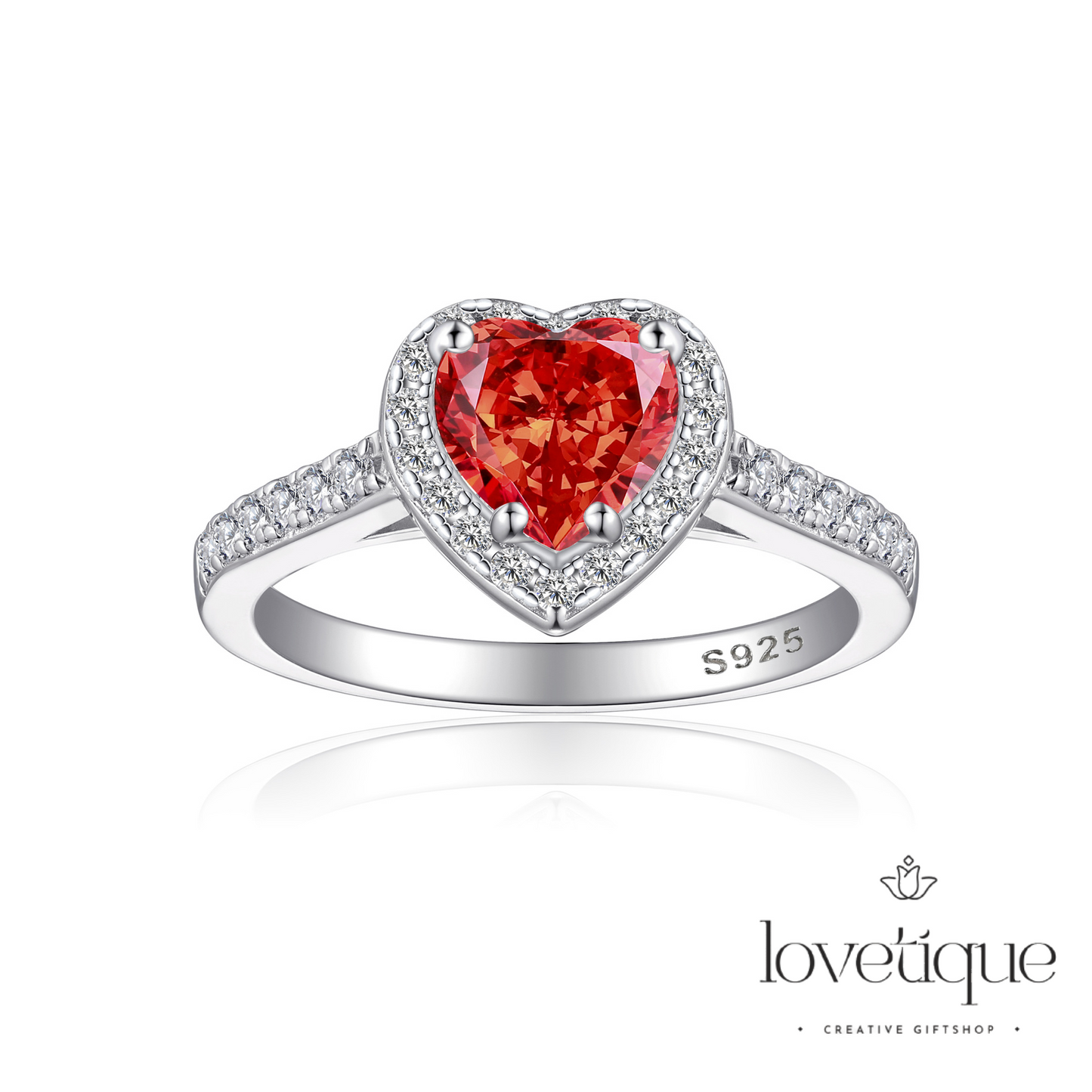 Round Red Eternal Rose Jewelry Gift Box w/ Heart Promise Ring
