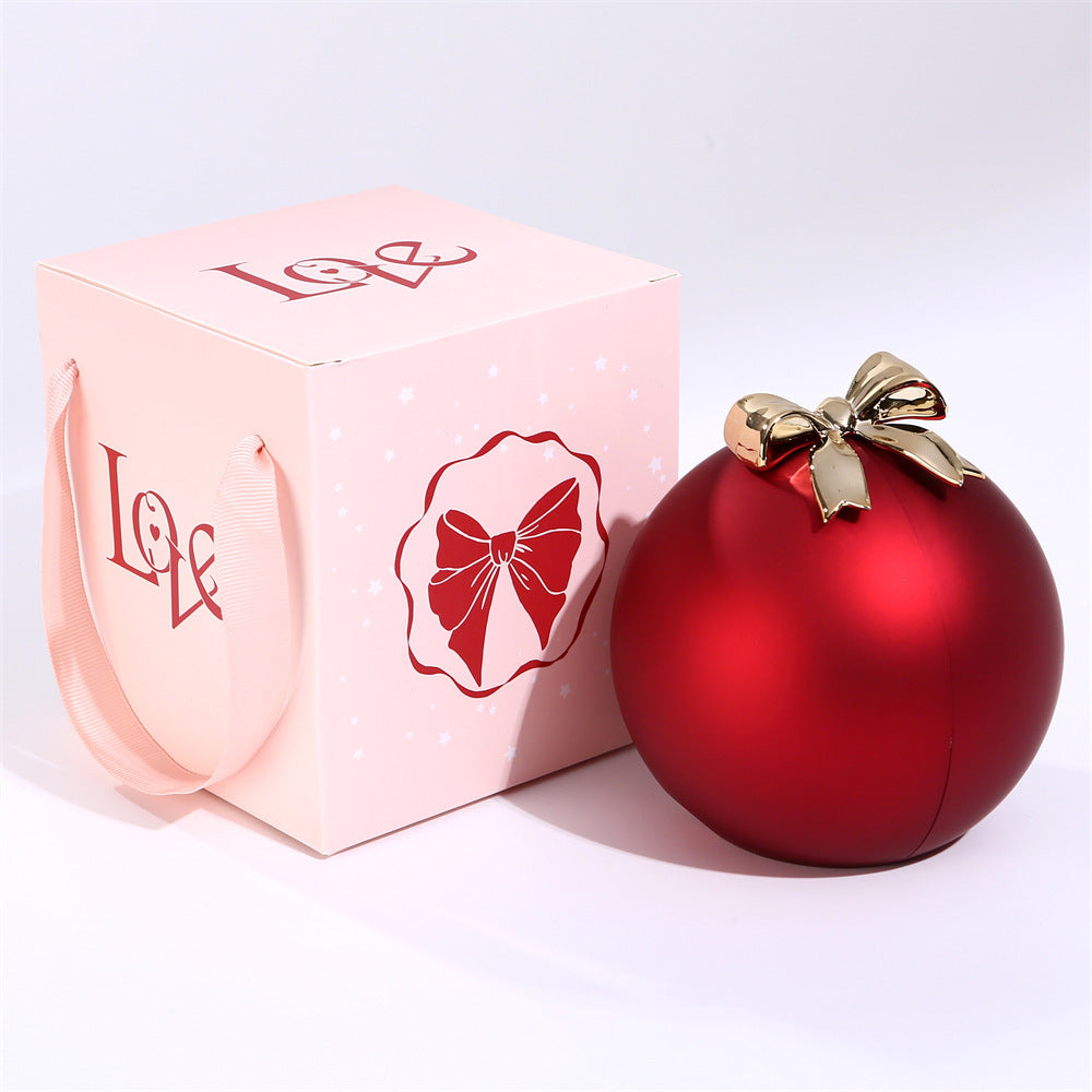 Round Red Eternal Rose Jewelry Gift Box w/ Heart Promise Ring